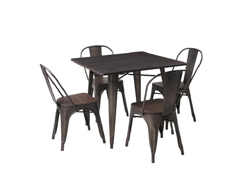 Jedálenský stôl Almir (orech tmavý + grafit) (pre 4 osoby)
