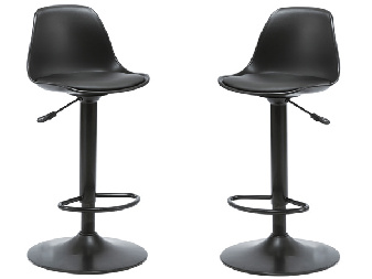Set 2 ks. barových stoličiek Dobie (čierna) *bazár