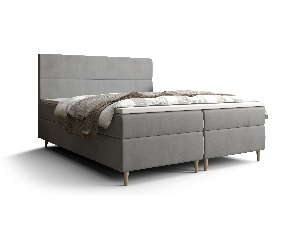 Manželská posteľ Boxspring 160 cm Flu Comfort (sivá) (s matracom a úložným priestorom)