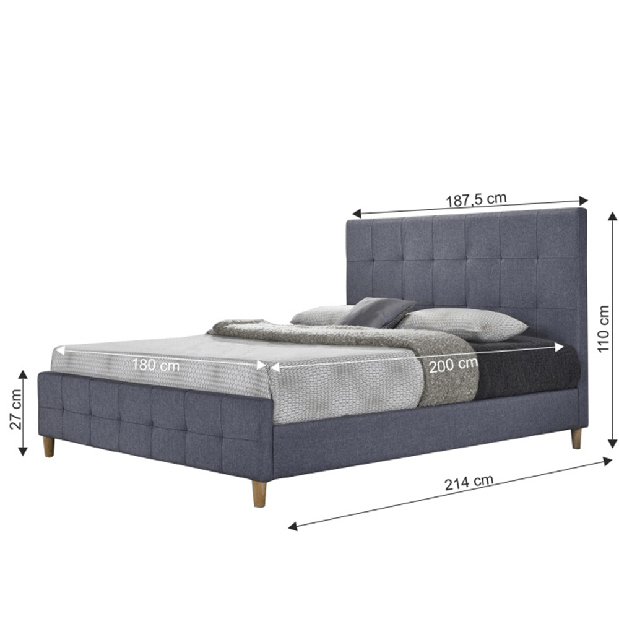 Manželská posteľ 180 cm Balren (s roštom)