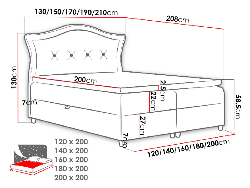 Manželská posteľ 140x200 cm Masala (svetlohnedá) *výpredaj