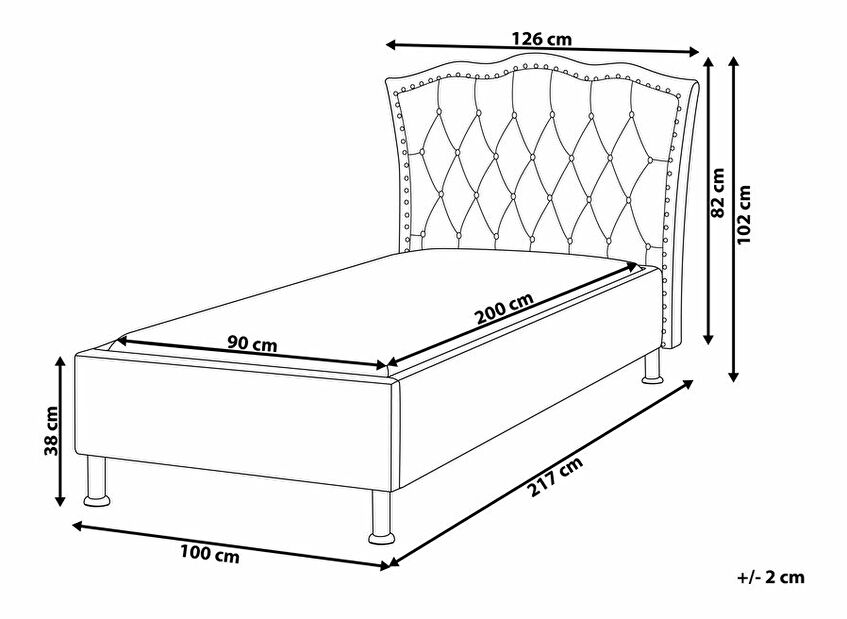 Jednolôžková posteľ 90 cm MATH (s roštom) (sivá)