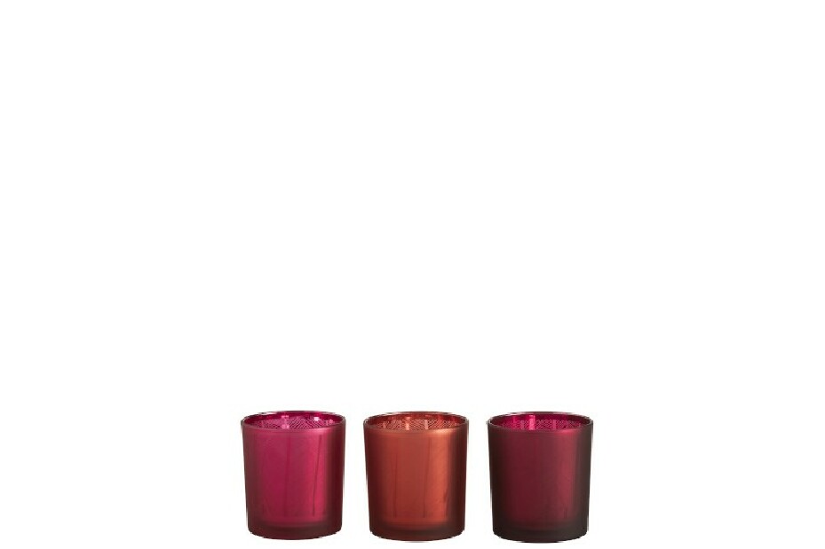 Sklo Jolipa Na čajovú sviečku Afro-gipsy (7x7x8cm) (Červená)