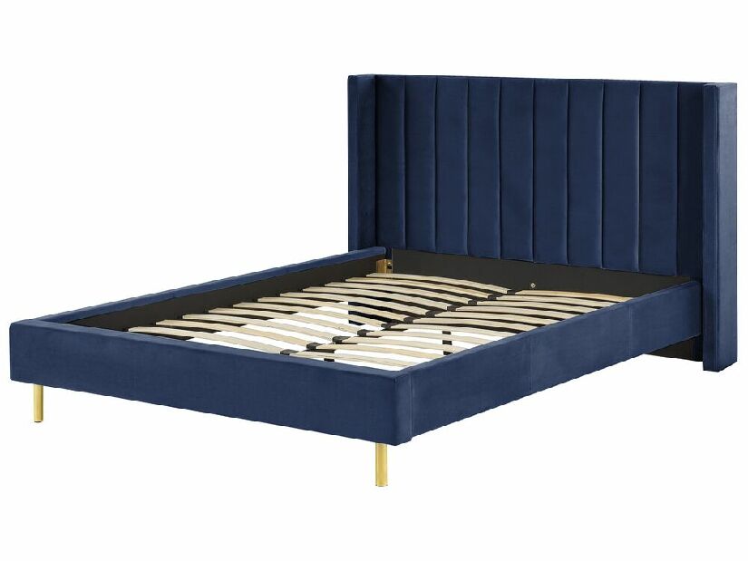 Manželská posteľ 160 cm Vue (modrá) (s roštom)