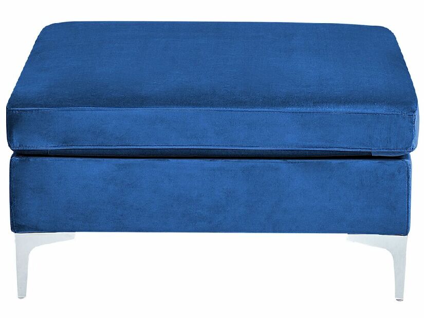 Rohová sedacia súprava s taburetkou Eldridge (zamatová modrá) (P)