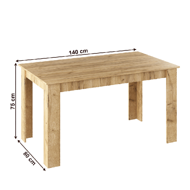Jedálenský stôl Groot (pre 6 osôb) (dub artisan)