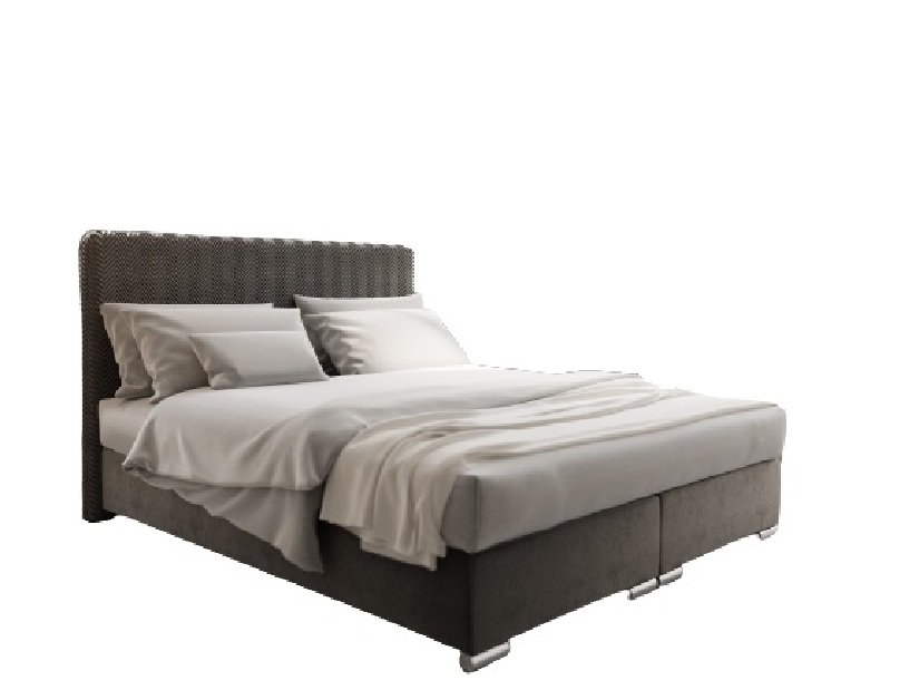 Manželská posteľ 160 cm Penarth (tmavosivá) (s roštom, matracom a úl. priestorom)