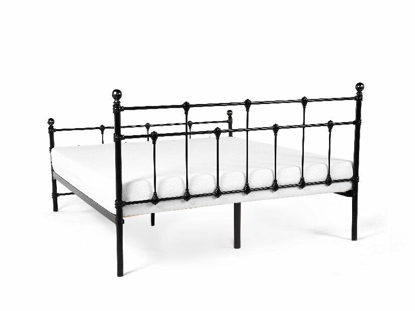 Manželská posteľ 180 cm LUXO (s roštom) (čierna) *výpredaj