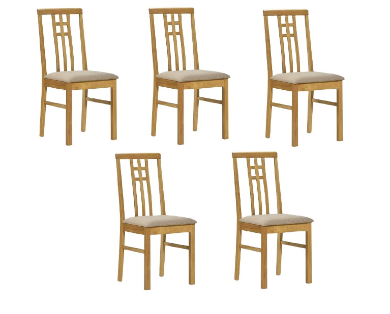 Set 5 ks. jedálenských stoličiek Sylris (dub sonoma + krémová) *výpredaj