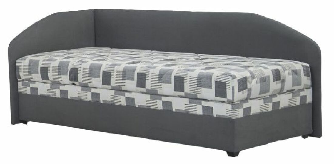 Jednolôžková posteľ 90 cm Blanár Turi (sivá + Kirsten 8057-11) (s roštom a matracom Alena) (L)