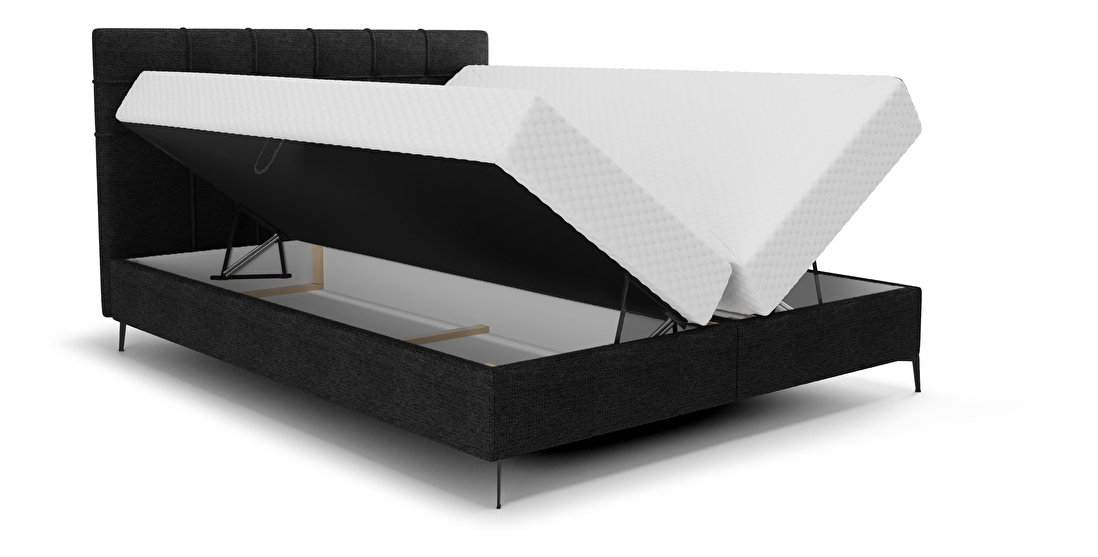 Jednolôžková posteľ 120 cm Infernus Comfort (čierna) (s roštom, s úl. priestorom)