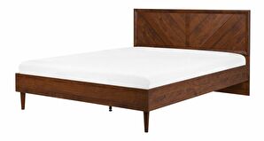 Manželská posteľ 180 cm MILLET (s roštom) (tmavé drevo)