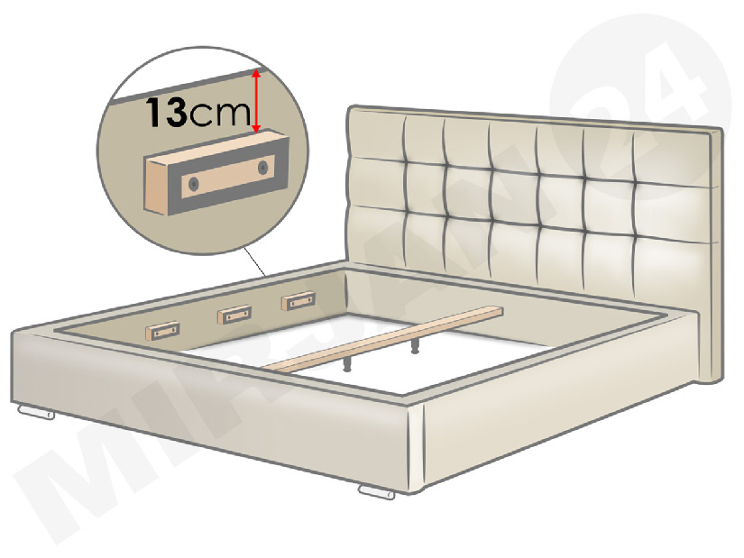 Manželská posteľ 140 cm Bielan (s roštom) *výpredaj