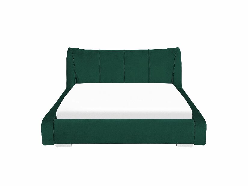 Manželská posteľ 160 cm NICE (s roštom) (zelená zamatová)