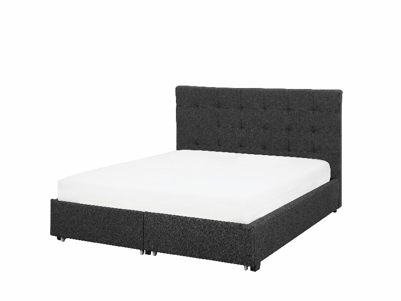 Manželská posteľ 140 cm ROLLA (s roštom a úl. priestorom) (tmavosivá) *výpredaj