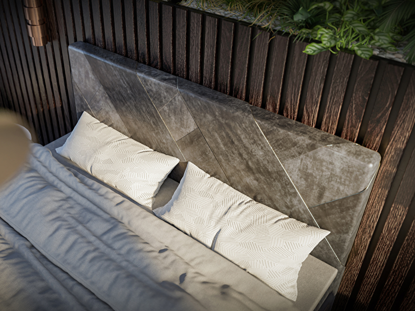 Kontinentálna posteľ 120 cm Galand (hnedosivá) (s matracom a úl. priestorom)