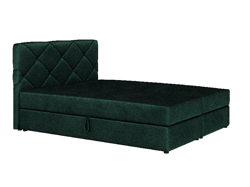 Kontinentálna posteľ 140x200 cm Karum Comfort (tmavozelená) (s roštom a matracom)
