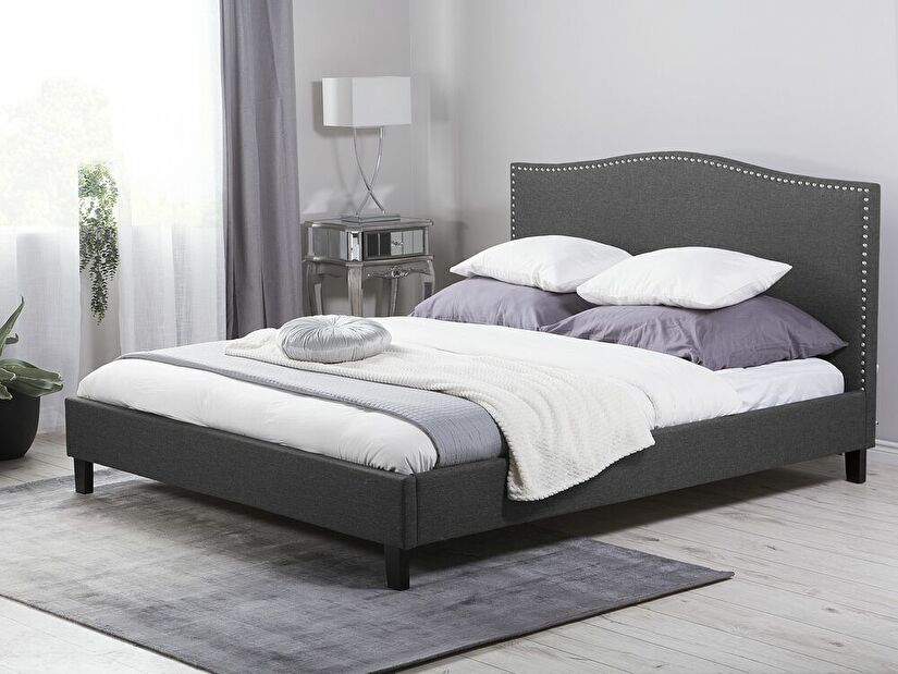 Manželská posteľ 180 cm MONTHY (s roštom) (sivá)