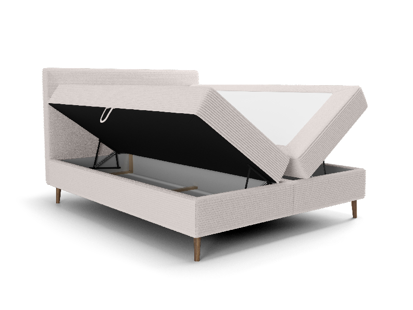 Manželská posteľ 140 cm Napoli Bonell (biela) (s roštom, s úl. priestorom)