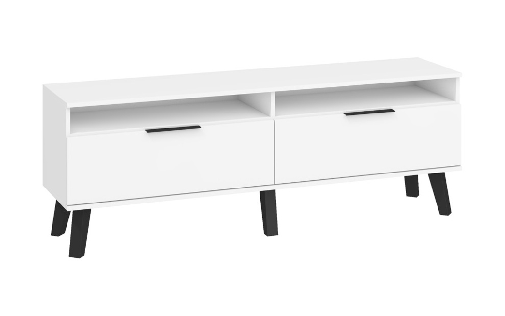 TV stolík/skrinka Shela SVN-11 (biela + biely lesk)