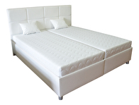 Manželská posteľ 160 cm Albatros (biela) (s roštami a matracmi)
