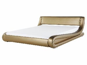 Manželská vodná posteľ 160 cm Anais (zlatá) (s roštom a matracom)