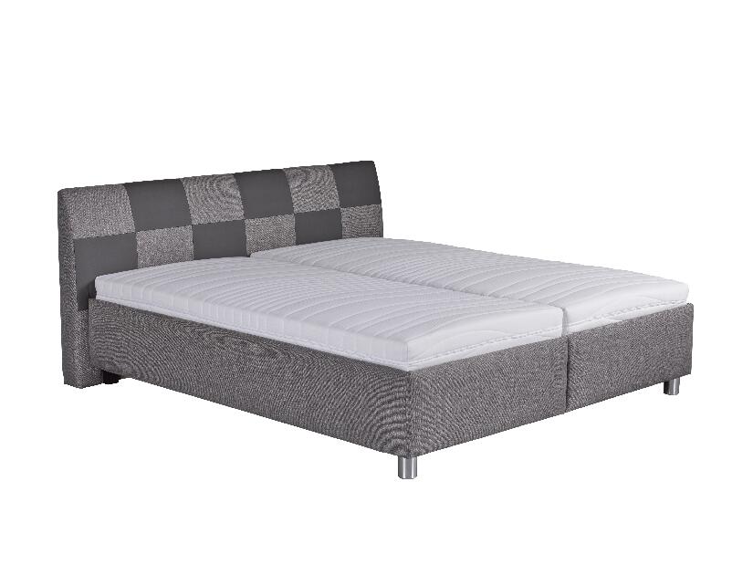 Manželská posteľ 160 cm Blanár Nice (sivá + vzor Baleri 783-12) (s roštom a matracom Nelly)