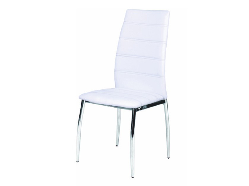 Jedálenská stolička Dela (biela + chróm)