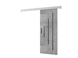 Posuvné dvere 90 cm Sharlene Y (betón + biela matná + čierna)