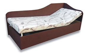 Jednolôžková posteľ (váľanda) 80 cm Abigail (Sand 10 + Tmavohnedá 40) (P)