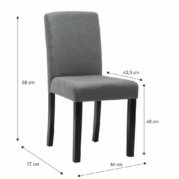 Jedálenská stolička Sherian (sivá + čierna)