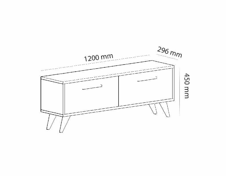 TV stolík/skrinka Mesa (zafír + biela)