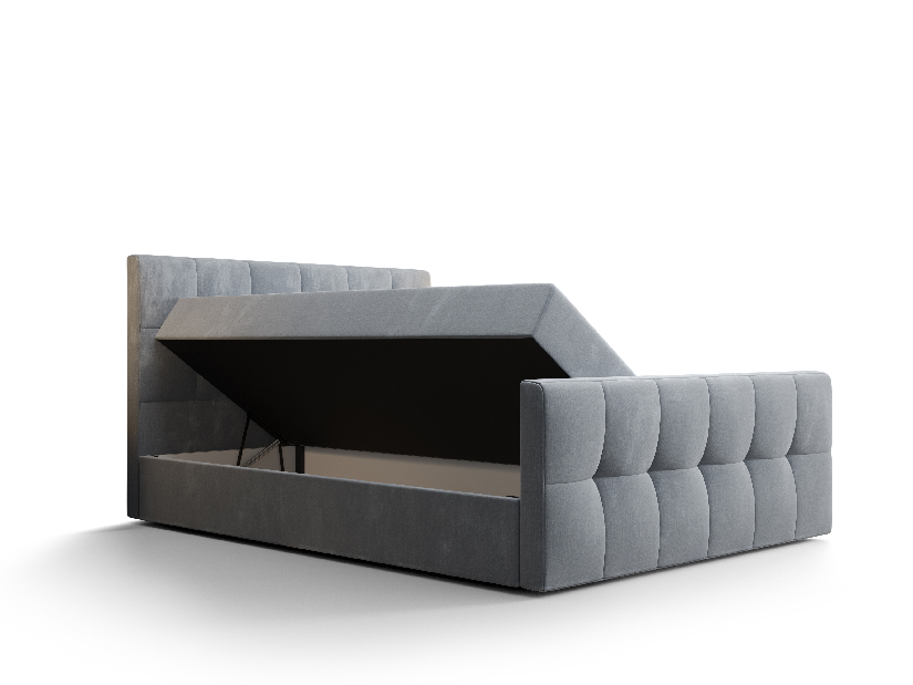 Manželská posteľ Boxspring 180 cm Macheta Comfort (čierna) (s matracom a úložným priestorom)
