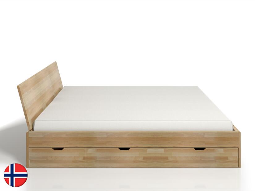Manželská posteľ 180 cm Naturlig Galember Maxi DR (buk) (s roštom a úl. priestorom)