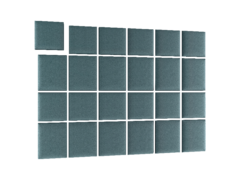 Set 24 čalúnených panelov Quadra 240x180 cm (mentolová)