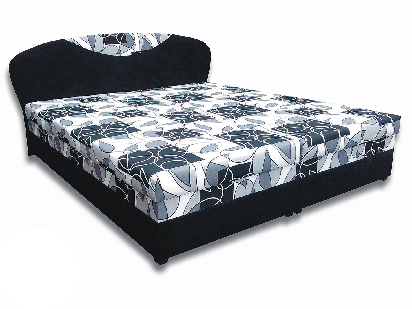 Manželská posteľ 180 cm Island 6 (s penovými matracmi) (čierna + viacfarebné) *výpredaj