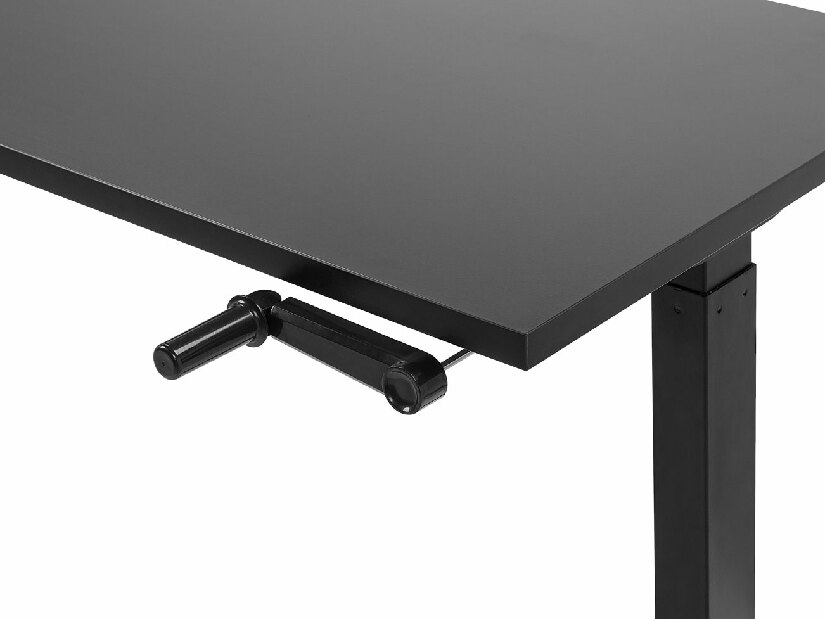 Písací stôl UPPER II (130 x 72 cm) (MDF) (čierna) (manuálne nastaviteľný)