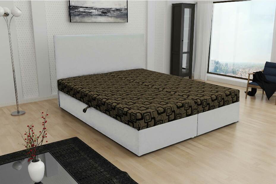 Manželská posteľ 160 cm Trachalio (tmavosivá + čiernosivá) (s matracom)