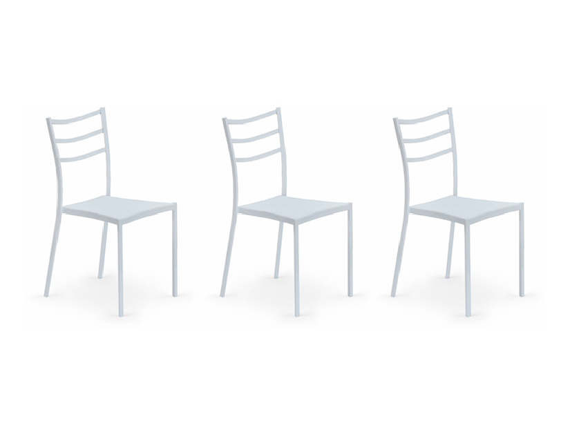 Set 3 ks. jedálenských stoličiek K 159 biela *výpredaj