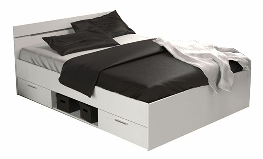 Manželská posteľ 160 cm Myriam (biela) (bez matraca a roštu)