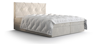 Manželská posteľ  Boxspring 160 cm Athena (béžová) (s matracom a úložným priestorom)