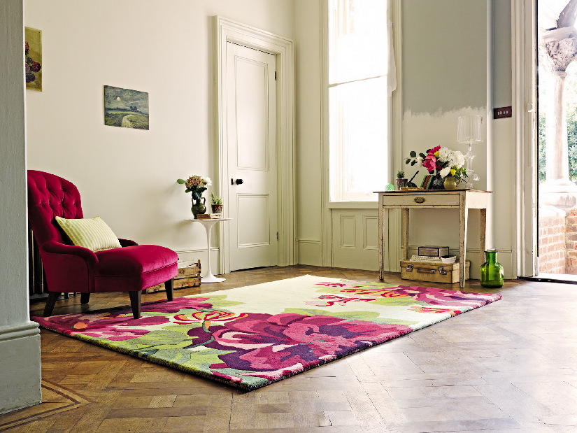 Ručne všívaný koberec Sanderson Midsummer Rose 45600
