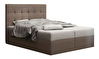 Manželská posteľ  Boxspring 140 cm - Duel 2 (hnedá) (s matracom a úložným priestorom)