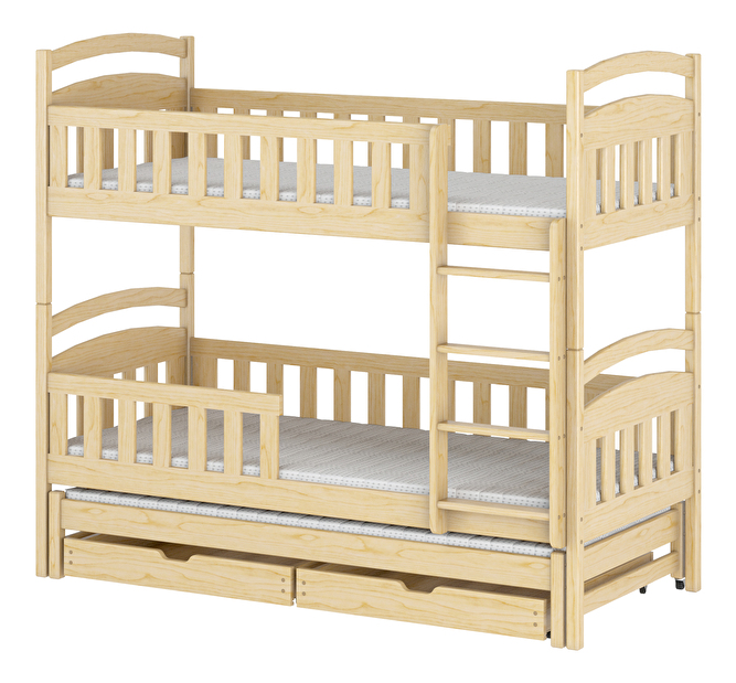 Detská posteľ 80 x 180 cm ANNETT (s roštom a úl. priestorom) (borovica)