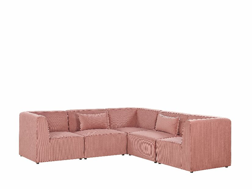 Rohová sedačka LEMMIS (ružová) (pre 5 osôb) (menčester) (P)