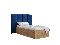 Jednolôžková posteľ s čalúneným čelom 90 cm Brittany 4 (dub craft zlatý + modrá) (s roštom)