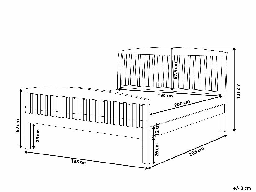 Manželská posteľ 180 cm CASTLE (s roštom) (hnedá) *výpredaj