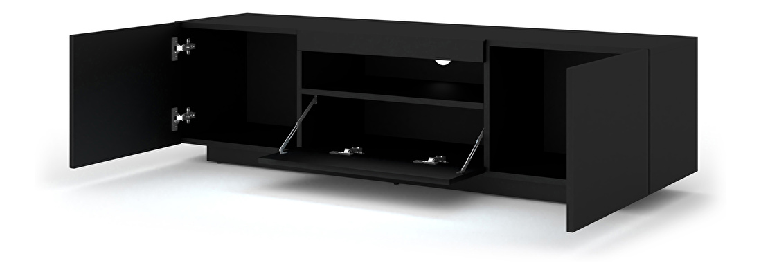 TV stolík/skrinka Aurora (čierny mat) (LED)