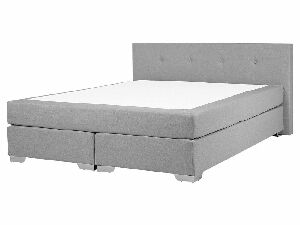 Manželská posteľ Boxspring 160 cm CONSOLE (s roštom a matracom) (sivá)