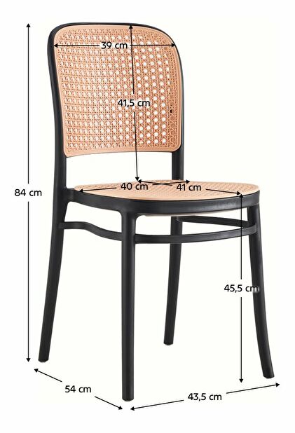 Jedálenská stolička LENITO (čierna + béžová)